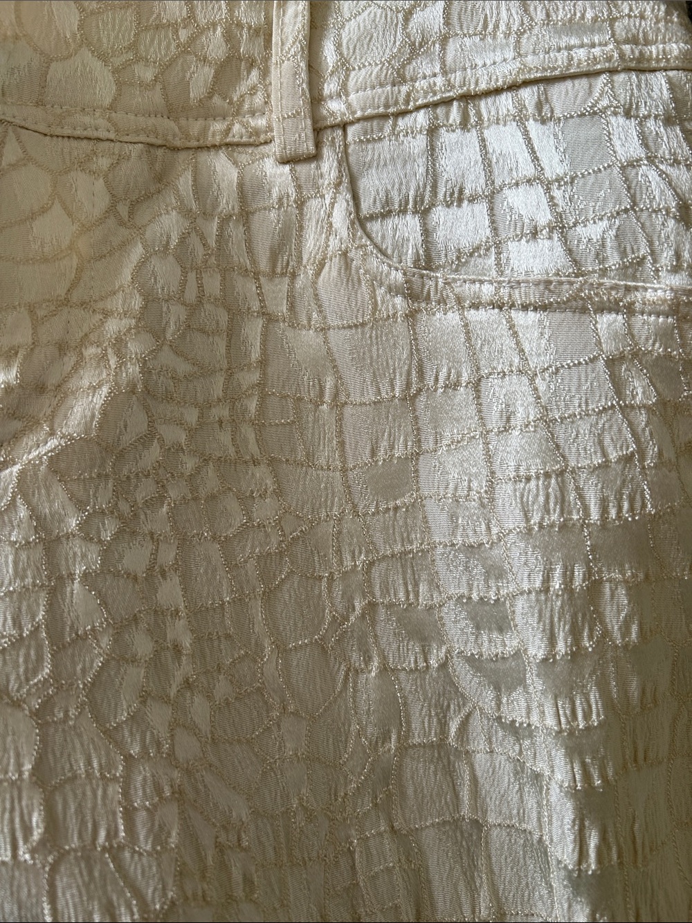 Cache Cream Croc-Embossed Pants - Picture 5 of 8